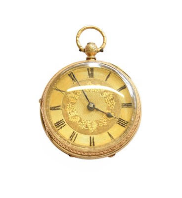 Lot 340 - A Lady's 18 Carat Gold Fob Watch, 39mm wide