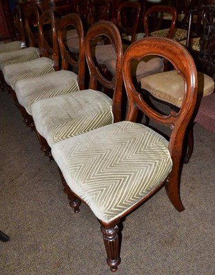 Lot 507 - Six Victorian oak balloon back dining chairs