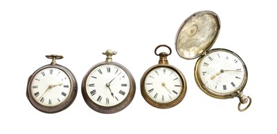 Lot 335 - A Silver Full Hunter Verge Pocket Watch,...