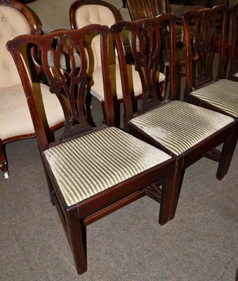 Lot 510 - Six Georgian mahogany dining chairs