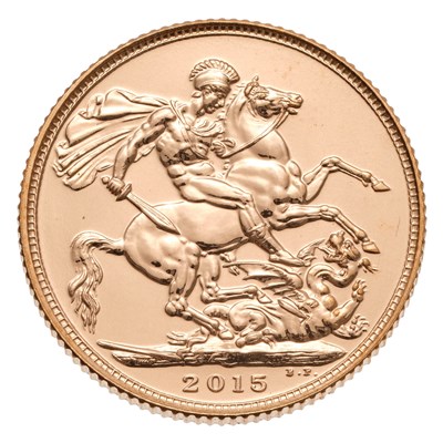 Lot 283 - Elizabeth II, Sovereign 2015; blemish to Queen'...