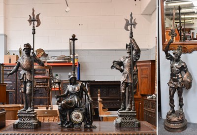 Lot 319 - A Large Bronzed Spelter Statue of a Gladiator,...