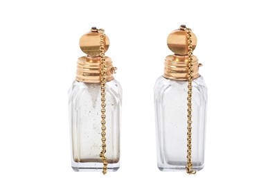 Lot 2120 - A Pair of Louis XV Gold-Mounted Cut-Glass Scent-Bottles