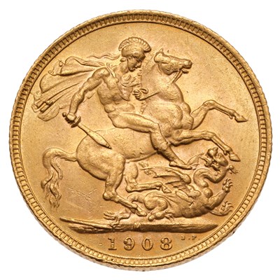 Lot 186 - Edward VII, Sovereign 1908M, Melbourne Mint;...