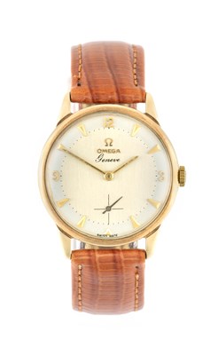 Lot 2267 - Omega: A 9 Carat Gold Wristwatch, signed Omega,...