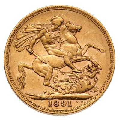 Lot 153 - Victoria, Sovereign 1891; good fine