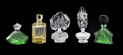 Lot 353 - Two Cut Glass Scent Bottles, with panel...