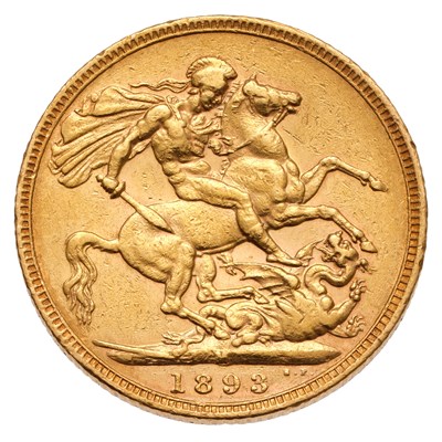 Lot 159 - Victoria, Sovereign 1893M, Melbourne Mint;...