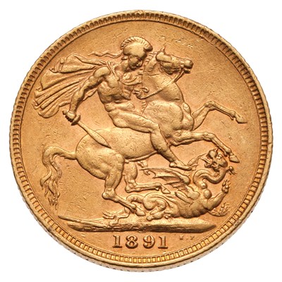 Lot 155 - Victoria, Sovereign 1891M, Melbourne Mint;...