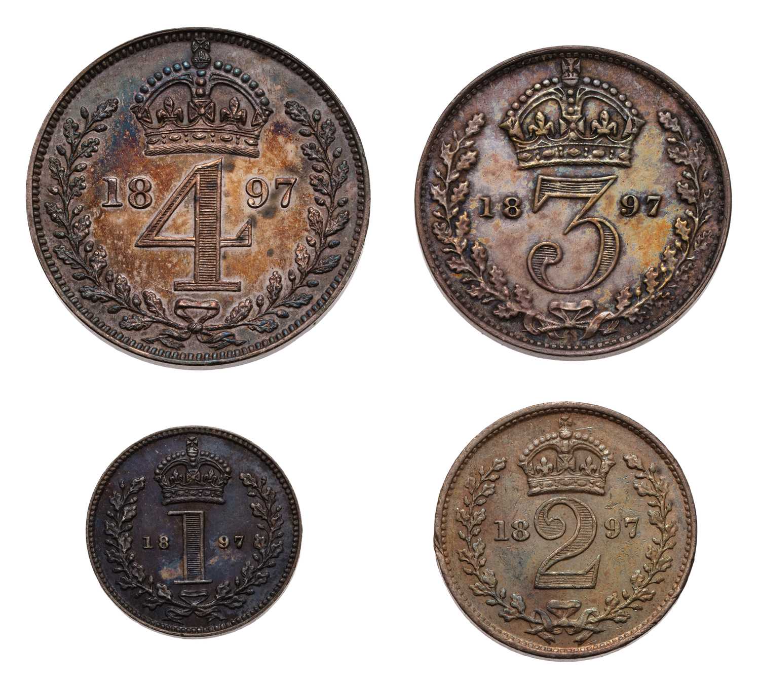 Lot 75 - Victoria, Maundy Set 1897; 4 coin set...