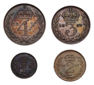 Lot 75 - Victoria, Maundy Set 1897; 4 coin set...