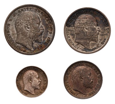Lot 76 - Edward VII, Maundy Set 1902; 4 coin set...
