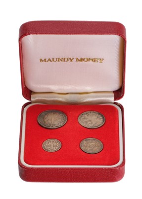 Lot 76 - Edward VII, Maundy Set 1902; 4 coin set...