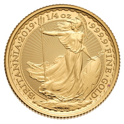 Lot 315 - UK, 1/4oz Gold Proof Britannia 2019,...