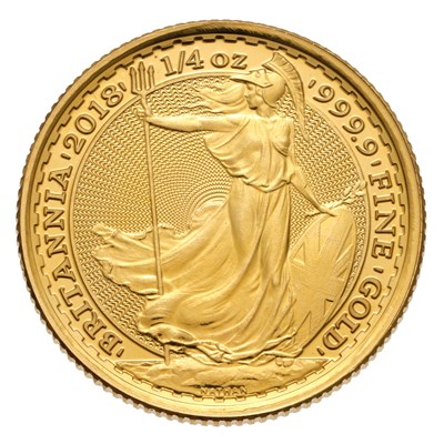 Lot 313 - UK, 1/4oz Gold Proof Britannia 2018,...