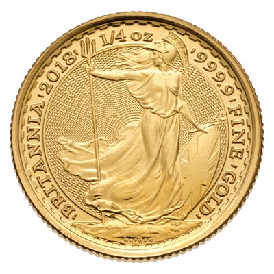Lot 314 - UK, 1/4oz Gold Proof Britannia 2018,...