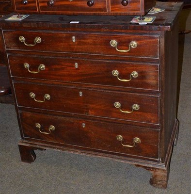 Lot 523 - Georgian mahogany four height chest of drawers on bracket feet