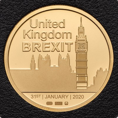 Lot 322 - Brexit Gold 1/2oz Commemorative Medallion,...