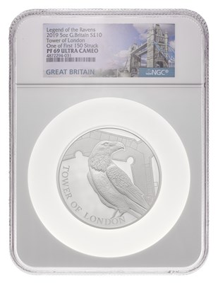 Lot 410 - UK, Silver Proof 5oz Ten Pounds 2019, Tower of...