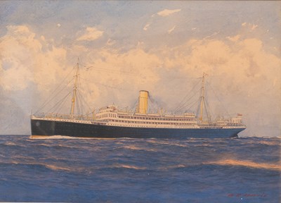 Lot 148 - A.E.Morris (20th Century) SS Orbita in calm...