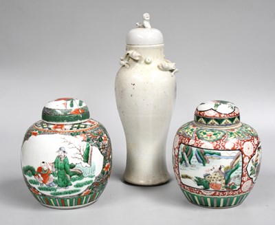 Lot 306 - Two Chinese Porcelain Ginger Jars and Covers,...
