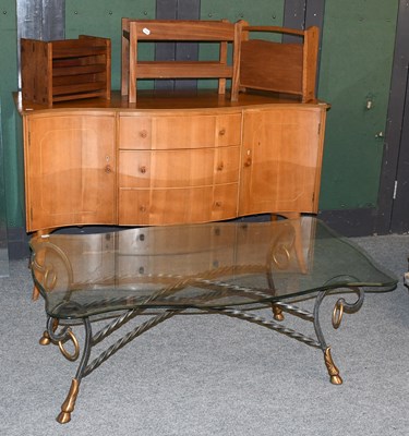 Lot 459 - A Mid Century Walnut Serpentine Fronted...