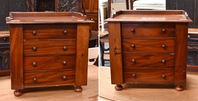 Lot 515 - A Pair of Mahogany Table Top Wellington Chests,...