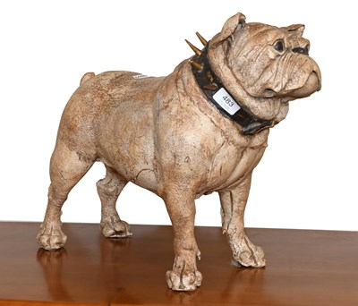 Lot 483 - A Raku Sculpture of a Bulldog, standing four...