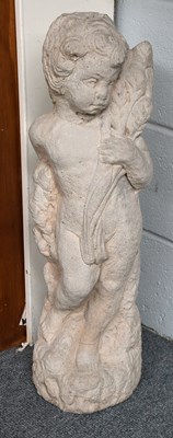 Lot 547 - A Composition Garden Statue, as a putti...