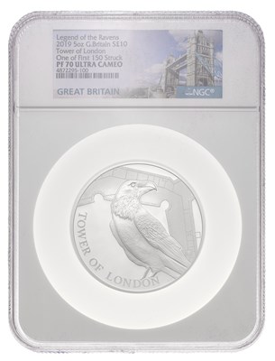 Lot 412 - UK, Silver Proof 5oz Ten Pounds 2019, Tower of...
