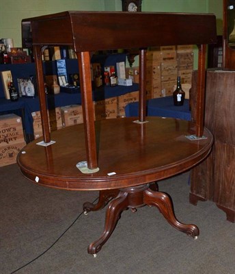 Lot 534 - Mahogany single drawer Pembroke table and a Victorian mahogany loo table