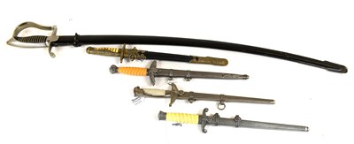 Lot 293 - Four Copy Dress Daggers, comprising a Japanese...