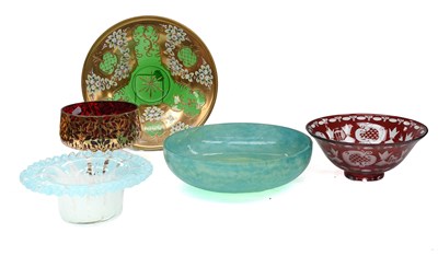 Lot 366 - Two Coloured Studio Glass Bowls, together with...