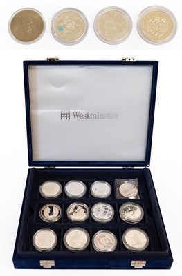 Lot 429 - Assorted Royal Mint Silver Proof Crowns, 16 in...
