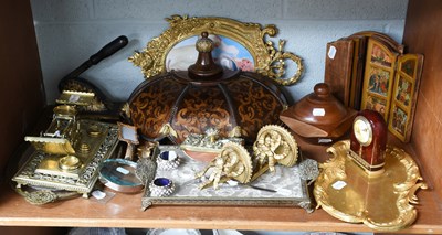 Lot 215 - A Set of Brass Postal Scales, marquetry and...