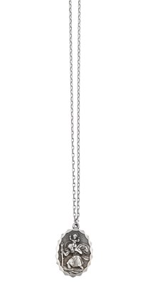 Lot 2344 - A Silver Pendant on Chain and A Heart Pendant...