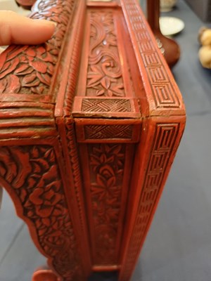 Lot 69 - A Chinese Cinnabar Lacquer Stand, Qing Dynasty,...