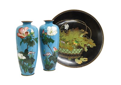 Lot 124 - A Japanese Cloisonne Dish, Meiji period,...