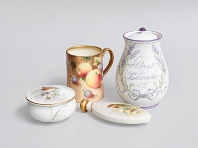 Lot 254 - A Royal Worcester Porcelain Miniature Mug,...