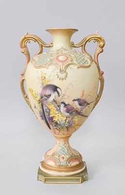 Lot 184 - A Royal Worcester Porcelain Vase, by Charles...