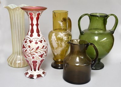 Lot 228 - Assorted Coloured Glass, including and...