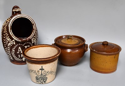 Lot 230 - A Documentary Slip Ware Salt Pig, inscribed A....