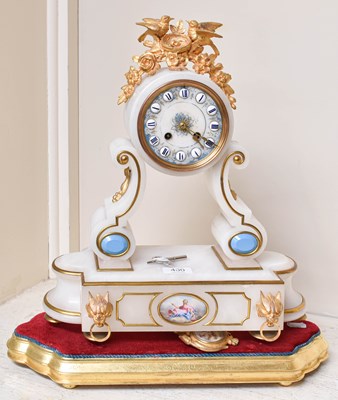 Lot 400 - A French Alabaster and Gilt Metal Mounted...