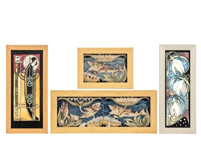 Lot 517 - Modern Moorcroft Double Take Carp Plaque,...