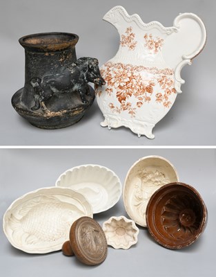 Lot 232 - A Collection of Victorian Pottery Jelly Moulds,...