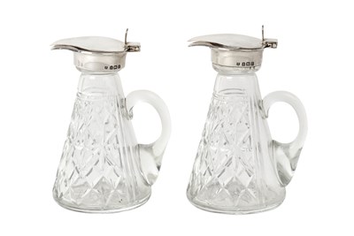 Lot 2200 - A Pair of George V Silver-Mounted Cut-Glass Whiskey-Tots