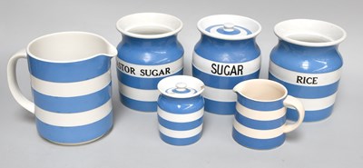 Lot 231 - T. G. Green Cornish Ware, blue banded storage...