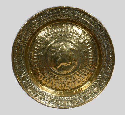 Lot 65 - A 17th Century Brass Alms Dish, probably...