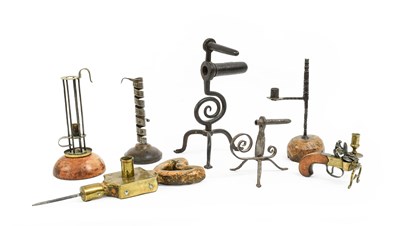 Lot 157 - A "Bird Cage" Candlestick, 19th century, with...
