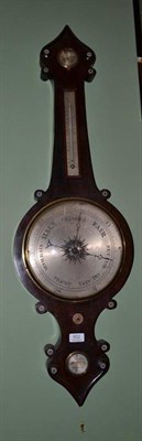 Lot 552 - A rosewood wheel barometer, signed D Luvate, Preston, circa 1850, with hygrometer, thermometer box